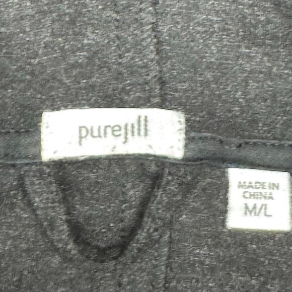 J.Jill 3/4 Sleeve Fit At Ease Zip-Front Poncho Heather Charcoal Size M/L - Picture 8 of 11